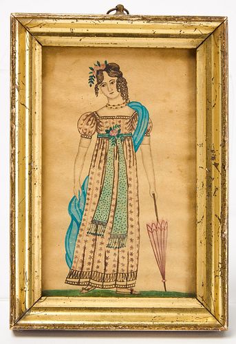 Watercolor of a Girl in a Fancy Dress