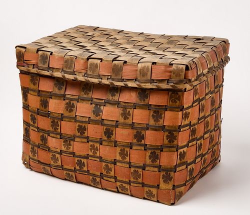 Large Painted Native American Basket