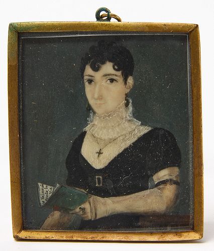Miniature Portrait of Lady with Book