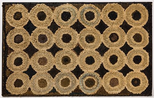 Hooked Rug with Circles