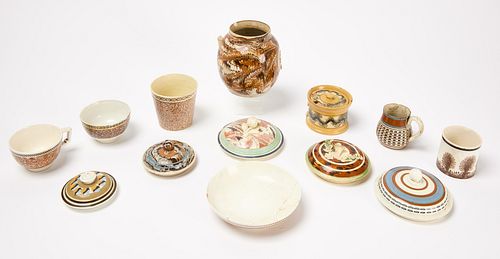 Mixed Group of Pearlware and Mocha Pottery