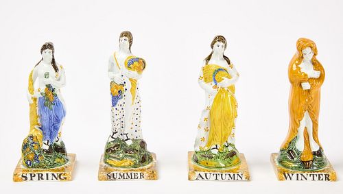 Set of 4 Pratt Ware Figures 'Four Seasons'