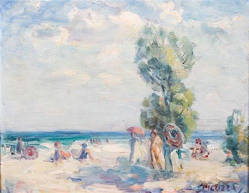Francesco J. Spicuzza, (Wisconsin, 1883-1962), Families at the Beach