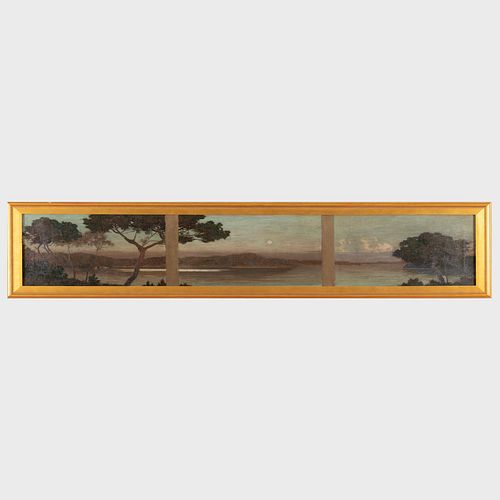 Emil-RenÃ© Menard (1862-1930): Mediterranean Coastal View (Study for a Triptych)