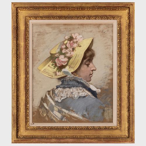 Fedor Encke (1851-1926): Woman in a Straw Hat