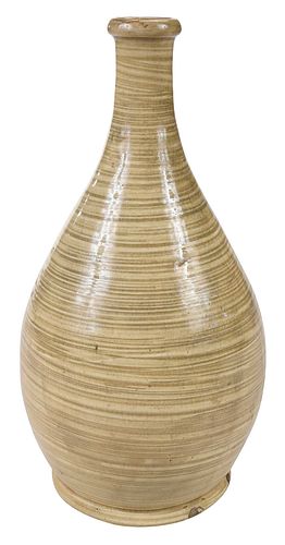 Japanese White Slip Decorated Vase