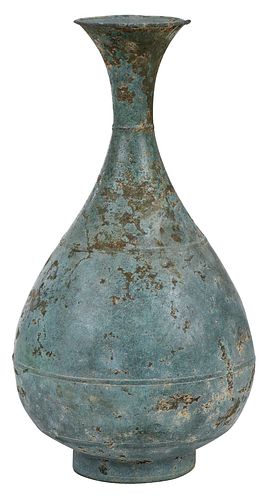 Korean Patinated Bronze Vase