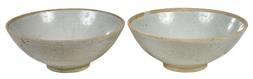Pair of Chinese Celadon Glaze Bowls