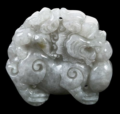 Chinese Carved Jadeite Bixie Figure