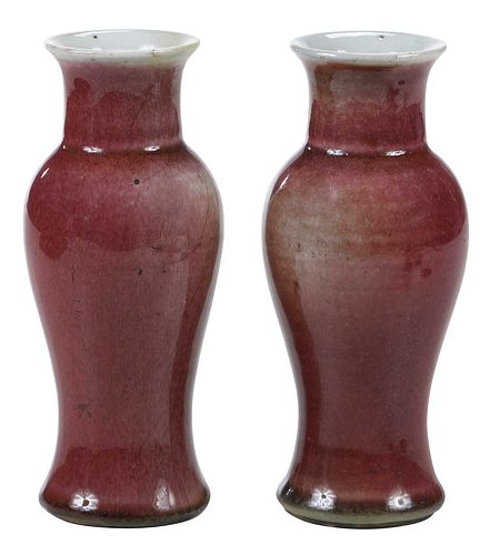 Pair of Chinese Porcelain Flambe Miniature Vases