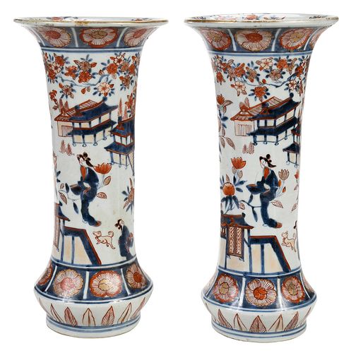 Pair of Spill Vases in the Imari Palette