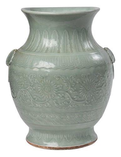 Monumental Chinese Celadon Glazed Vase