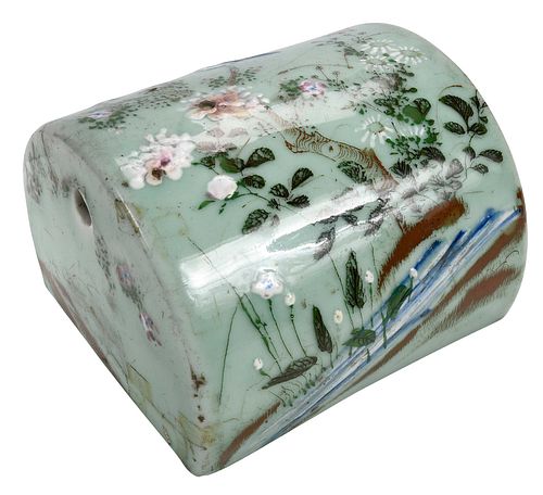 Chinese Celadon Glazed Porcelain Pillow