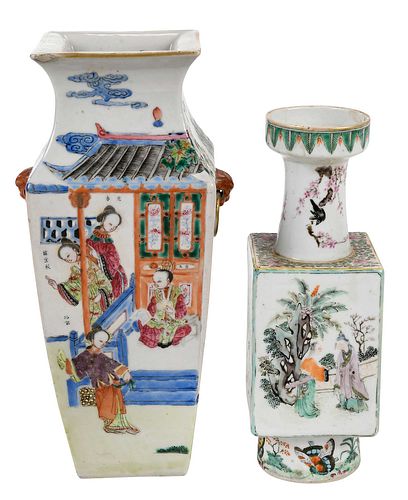 Two Chinese Famille Verte Vases
