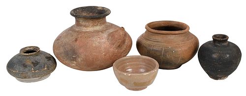Five Chinese Pottery and Stoneware Vessels