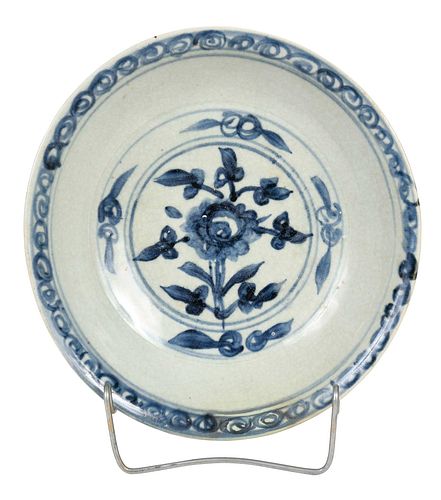 Chinese Underglaze Blue Floral Design Porcelain Bowl