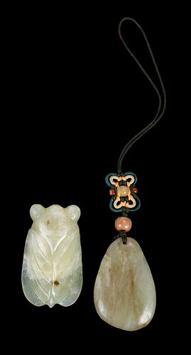 Two Chinese Carved Jade Objects