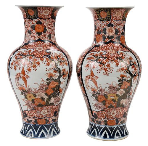 Pair of Porcelain Vases in the Imari Palette