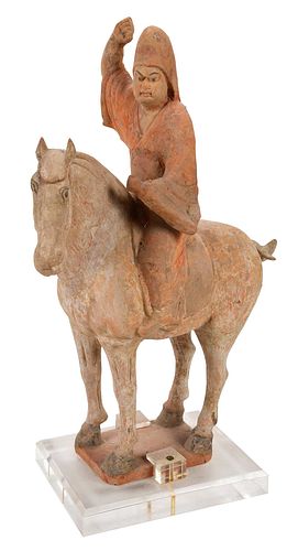 Tang Dynasty Pottery Horse and Rider