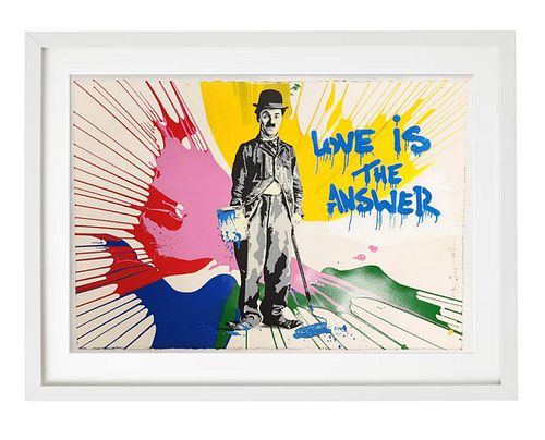 Mr. Brainwash "Love Is The Answer-Chaplin" Unique Mixed Media Original HAND SIGNED 1/1