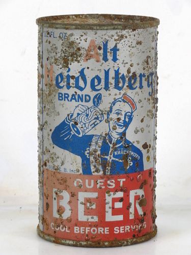 1938 Alt Heidelberg Brand Guest Beer 12oz OI-26 12oz Opening Instruction Can Tacoma Washington