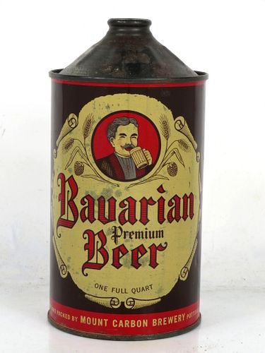 1952 Bavarian Type Beer Quart Cone Top Can 202-18 Pottsville Pennsylvania