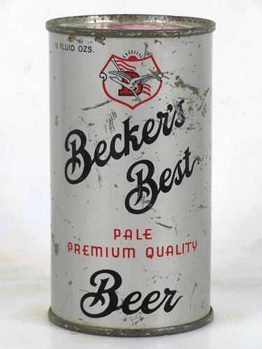 1946 Becker's Best Beer 12oz OI-93 12oz Opening Instruction Can Ogden Utah