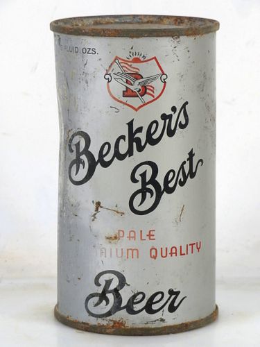 1938 Becker's Best Beer 12oz OI-91 12oz Opening Instruction Can Ogden Utah