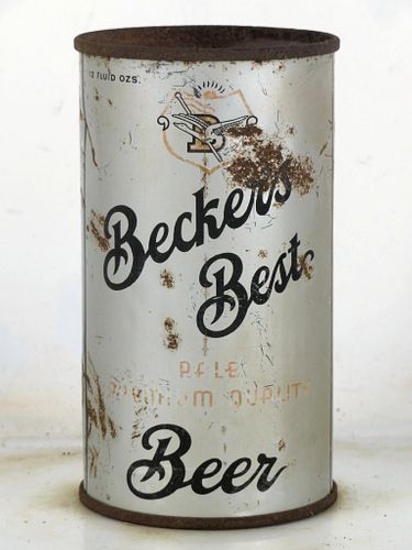 1937 Becker's Best Beer 12oz OI-90 12oz Opening Instruction Can Ogden Utah