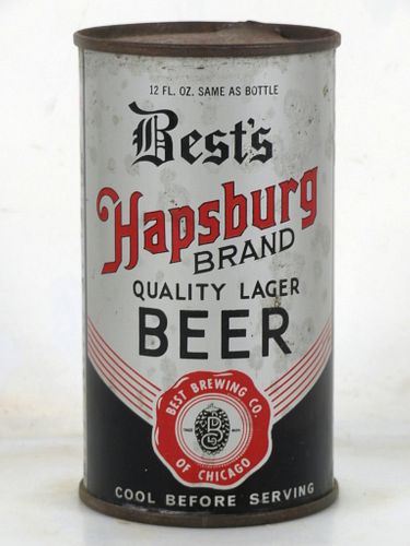 1936 Best's Hapsburg Beer 12oz OI-107 12oz Opening Instruction Can Chicago Illinois
