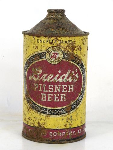 1940 Briedt's Pilsener Beer Quart Cone Top Can 204-01 Elizabeth New Jersey