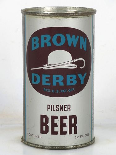 1938 Brown Derby Pilsner Beer 12oz OI-131 12oz Opening Instruction Can Los Angeles California