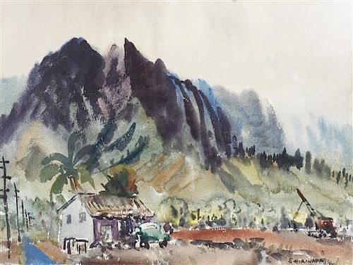 Sunao Hironaka, (American, 1903-1990), Mountain in the Distance