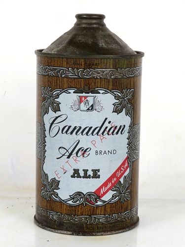 1950 Canadian Ace Ale Quart Cone Top Can 205-04a Chicago Illinois