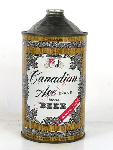 1950 Canadian Ace Beer Quart Cone Top Can 205-06 Chicago Illinois