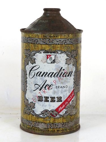1951 Canadian Ace Beer Quart Cone Top Can 205-05 Chicago Illinois