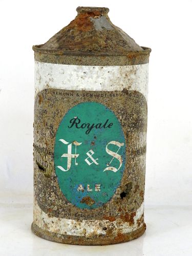 1950 F&S Royale Ale Quart Cone Top Can 209-03 Shamokin Pennsylvania
