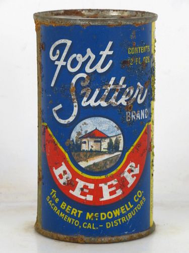 1938 Fort Sutter Beer 12oz OI-286 12oz Opening Instruction Can Los Angeles California