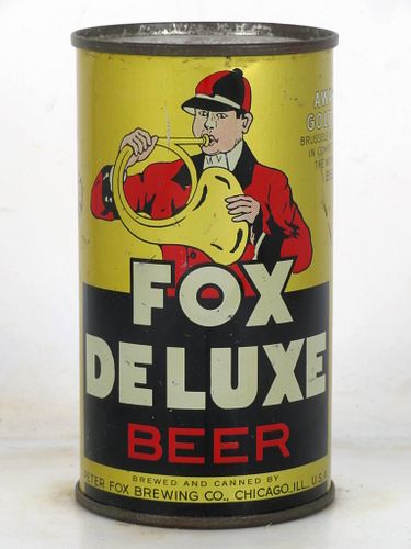 1945 Fox De Luxe Beer 12oz OI-301b 12oz Opening Instruction Can Chicago Illinois