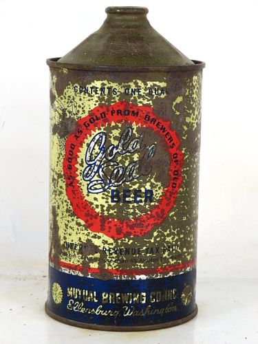 1946 Gold Seal Beer Quart Cone Top Can 210-10 Ellensburg Washington