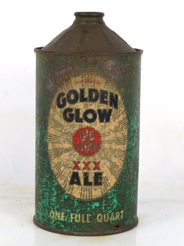1938 Golden Glow Old Stock Ale Quart Cone Top Can 211-01b Oakland California