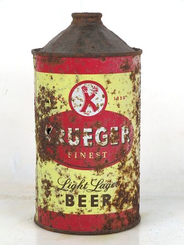1953 Krueger Light Lager Beer Quart Cone Top Can 213-09 Wilmington Delaware