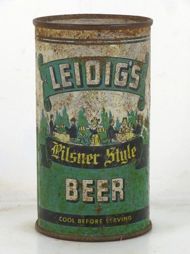 1938 Leidig's Pilsner Style Beer 12oz OI-490 12oz Opening Instruction Can San Francisco California