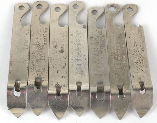 1936 Lot of Seven I-7 Style Beer Can Openers Chicago Illinois