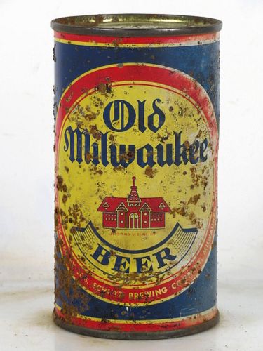 1939 Old Milwaukee Beer "Schoolhouse" 12oz 107-22 12oz Flat Top Milwaukee Wisconsin