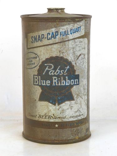 1955 Pabst Blue Ribbon Beer 32oz One Quart 216-16 Los Angeles California