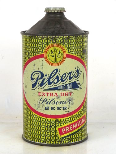 1947 Pilser's Pilsener Beer Quart Cone Top Can 217-09 New York New York