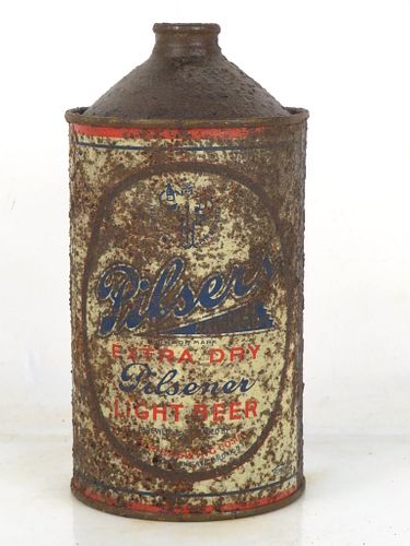 1947 Pilser's Pilsener Light Beer Quart Cone Top Can 217-11 New York New York