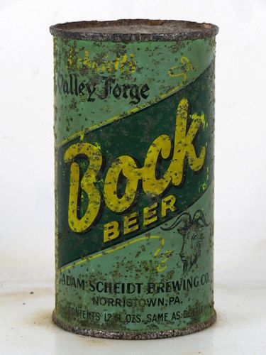 1948 Scheidt's Valley Forge Bock Beer 12oz OI-848 12oz Opening Instruction Can Norristown Pennsylvania