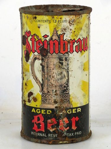 1939 Steinbrau Aged Lager Beer 12oz 136-18 12oz Flat Top San Jose California